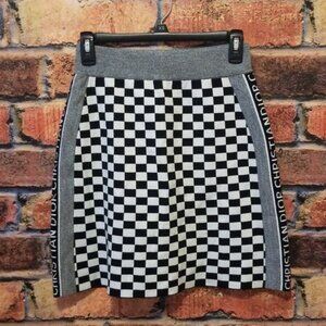 Christian DIOR Knit Checkered Skirt